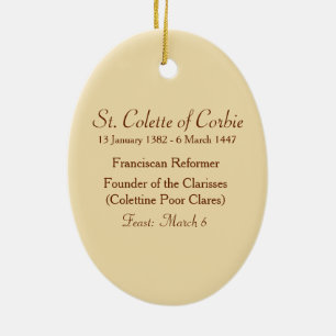 St. Colette of Corbie (SAU 027) Ceramic Ornament