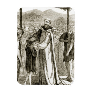 St. Columba blesses a wild boy, from 'The Trias Th Magnet