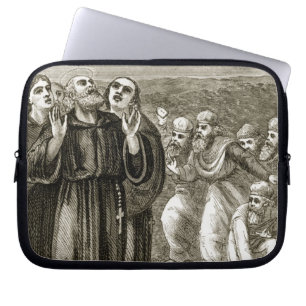 St. Columba chanting, and attacked by the Druids, Laptop Sleeve