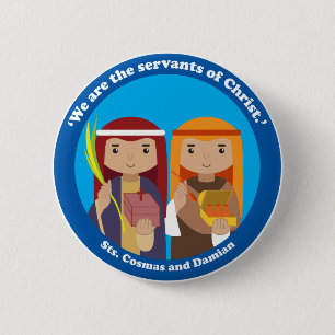 St. Cosmas and Damian 2 Inch Round Button