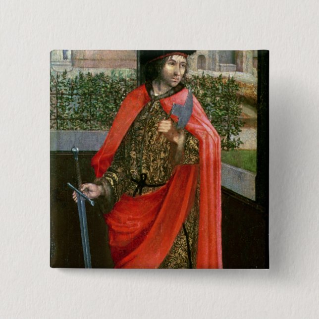 St. Crispin, 16th century 2 Inch Square Button (Front)