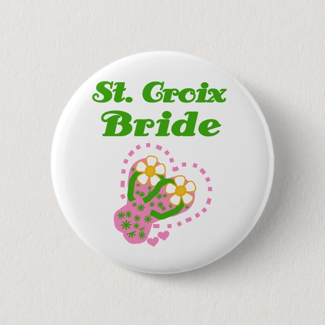 St. Croix Bride 2 Inch Round Button (Front)