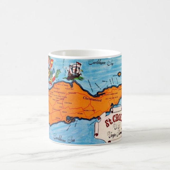 St Croix Map Postcard Mug (Center)