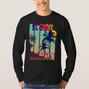 St Croix Retro Vintage Style Palm Tree T-Shirt