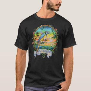 St Croix Usvi Vintage Tropical Parrot Vacation T-Shirt