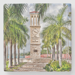 St. Croix Virgin Islands Caribbean Palm Trees Stone Coaster