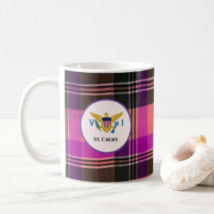 St. Croix Virgin Islands Flag Madras USVI Coffee Mug