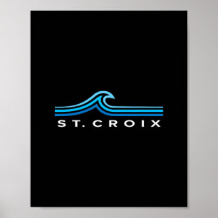 St Croix Waves Vintage Mens Womens Girls Boys Souv Poster