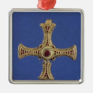 St. Cuthbert's Cross Metal Ornament