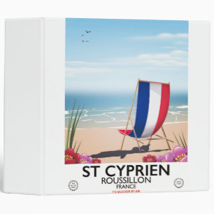 St Cyprien, Roussillon France travel poster Binder