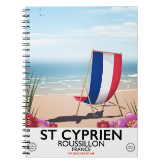 St Cyprien, Roussillon France travel poster Notebook
