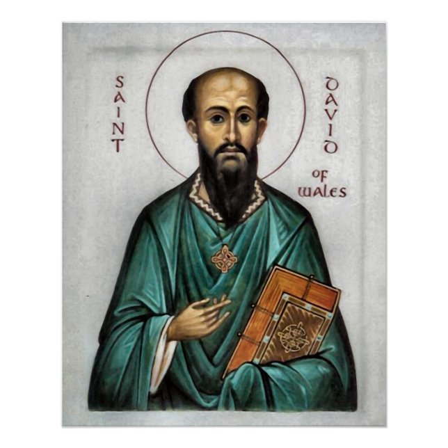 St. David of Wales Orthodox Christian Icon Poster (Front)