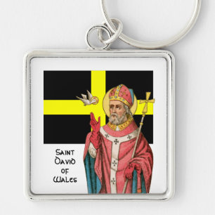 St. David of Wales (P 001) and His Flag Keychain