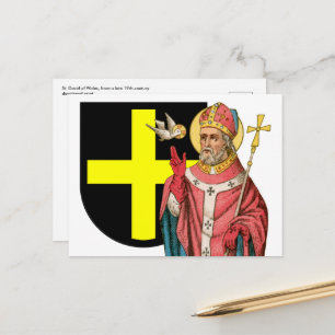 St. David of Wales (P 001) and His Shield Postcard