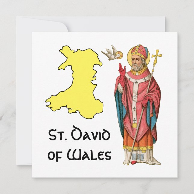 St. David of Wales (P 001) with Outline Map (Front)