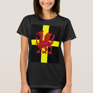 St Davids Cross And Welsh Dragon T-Shirt