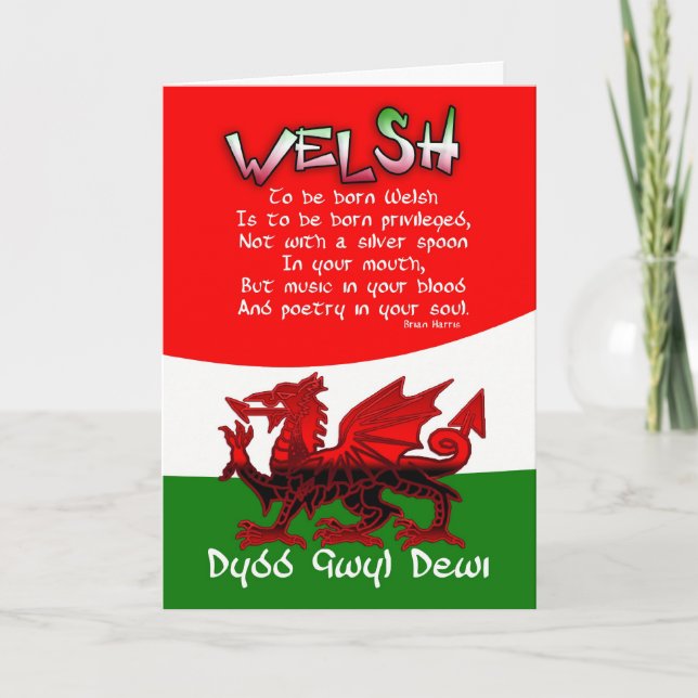 St. David's Day Card with poetry by Bryan Harris (Front)