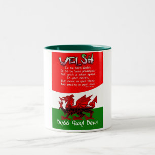 St. David's Day Card with poetry by Bryan Harris Two-Tone Coffee Mug