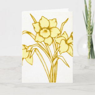 St David's Day Daffodil Card Yellow