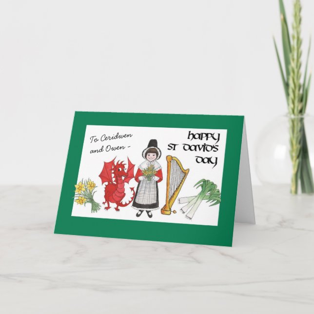 St David's Day Greeting Card to Personalize (Front)