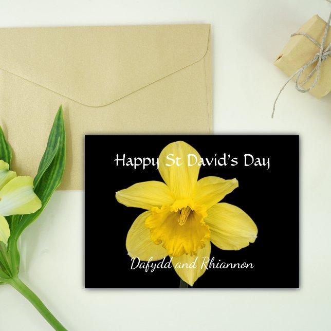  St David's Day Personalized Yellow Daffodil Card (Creator Uploaded)