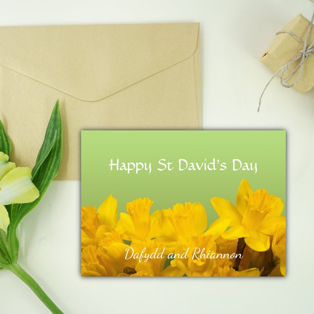 St David's Day Personalized Yellow Daffodils Card (Creator Uploaded)