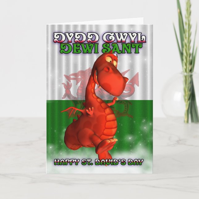 St. David's Day, Welsh Card, Dydd Gwyl Dewi Sant Card (Front)