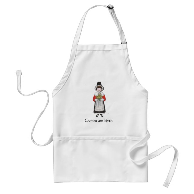 St David's Day, Welsh Costume, Card to Personalize Standard Apron (Front)