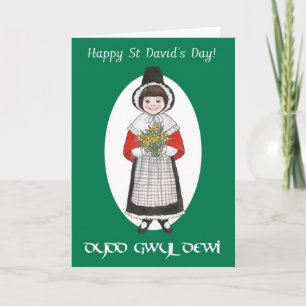 St David's Day, Welsh Custom, Bilingual Card