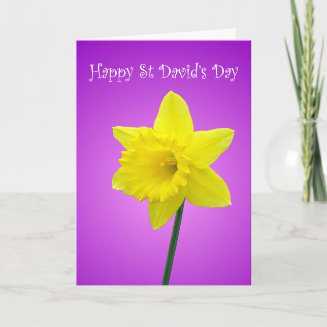 St Davids Day Welsh Daffodil Card (Front)