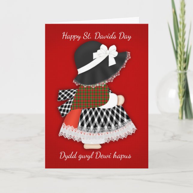 St. David's Day Welsh Doll, Carte de voeux (Devant)