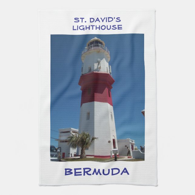 St. David's Lighthouse, Bermuda Kitchen Towel (Vertical)
