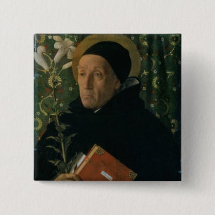 St. Dominic, 1515 (oil on canvas) 2 Inch Square Button