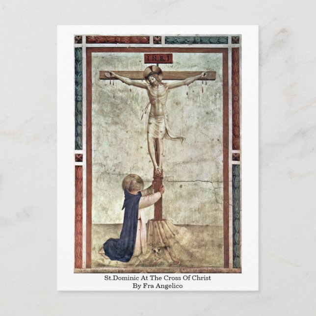 St.Dominic At The Cross Of Christ By Fra Angelico Postcard (Front)