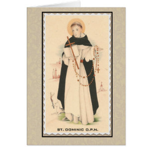 St Dominic avec le prêtre catholique de chapelet
