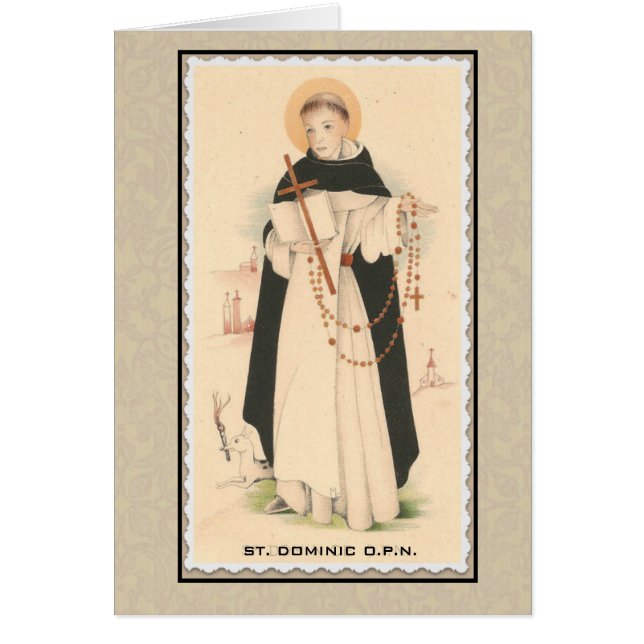 St Dominic avec le prêtre catholique de chapelet (Devant)