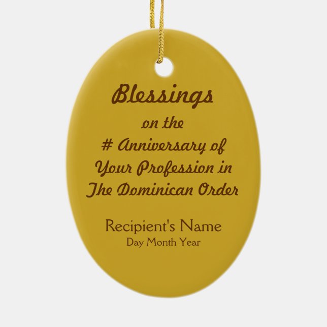 St. Dominic de Guzman (PM 02) Ceramic Ornament (Back)