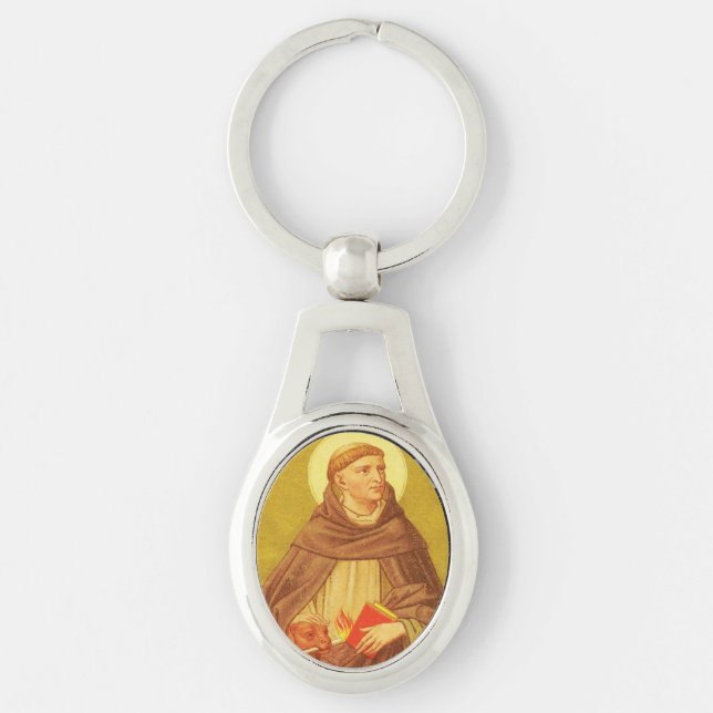St. Dominic de Guzman (PM 02) Oval Metal Keychain (Front)