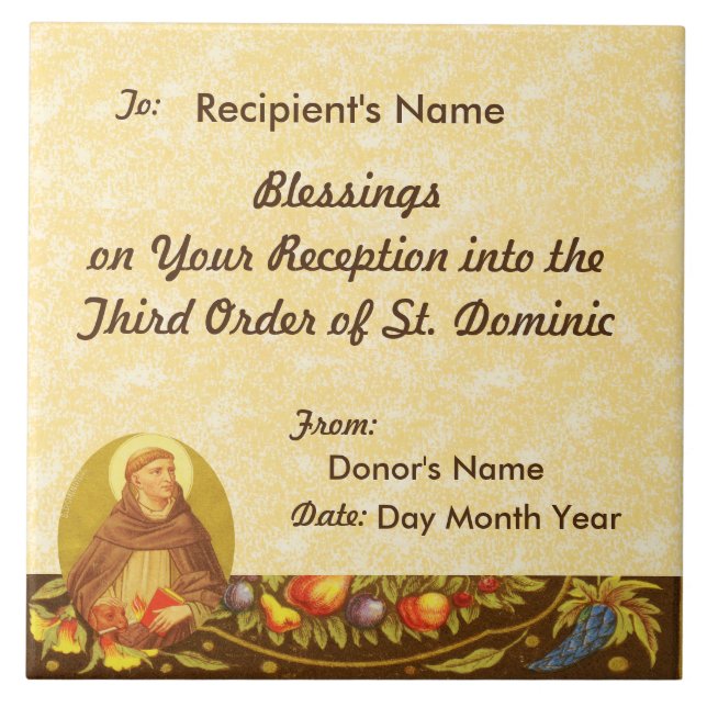 St. Dominic de Guzman (PM 02) Tile (Front)