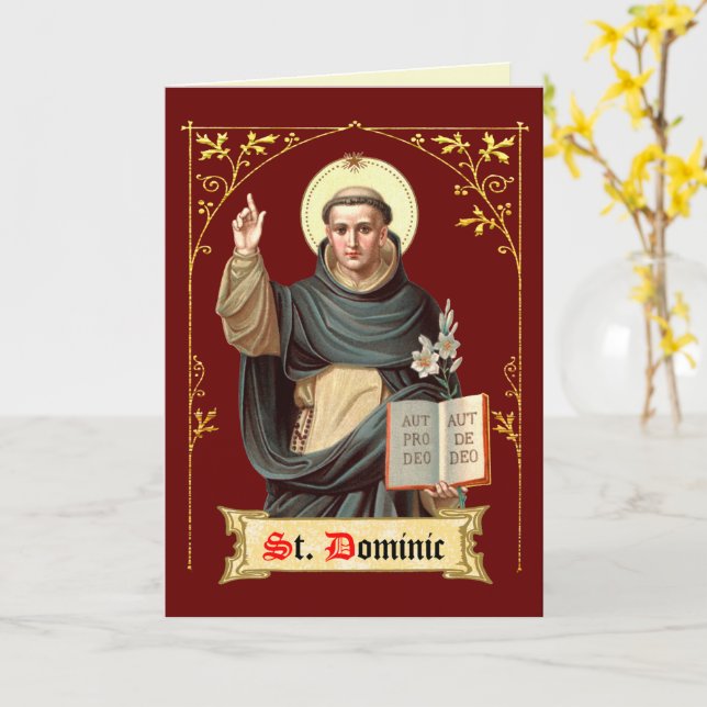 St. Dominic Preaching (BEN 002) Blank Greeting Card (Yellow Flower)