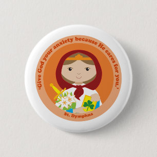St. Dymphna 2 Inch Round Button