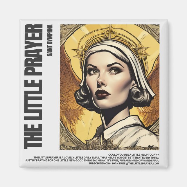 St. Dymphna Little Prayer Fridge Magnet (Front)