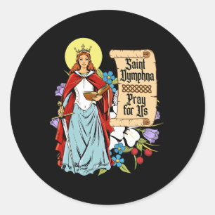 St Dymphna Purity Lily Patron Saint Mental Health  Classic Round Sticker
