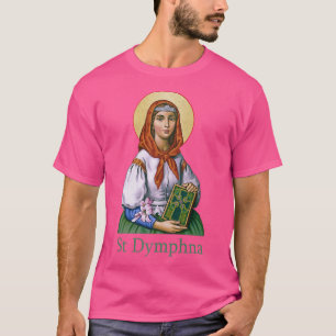 St Dymphna Purity Lily Patron Saint Mental Health  T-Shirt