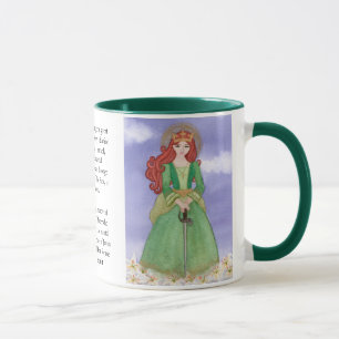 St. Dymphna Watercolor Prayer Tea Coffee Mug