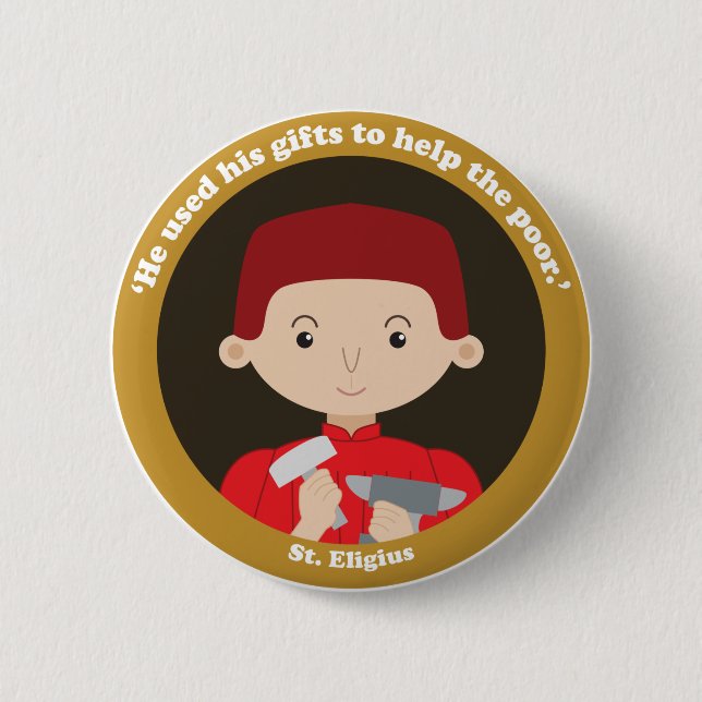 St. Eligius 2 Inch Round Button (Front)