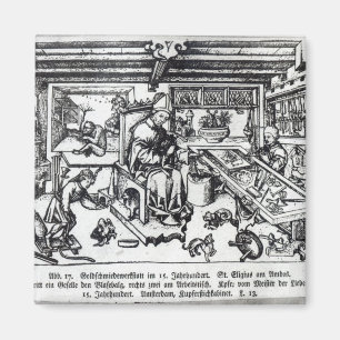 St. Eligius as a goldsmith in his workshop Magnet