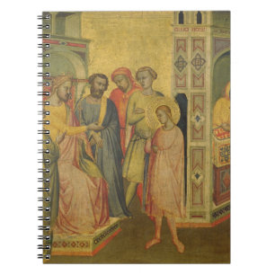 St. Eligius before King Clothar, c.1365 (oil on pa Notebook