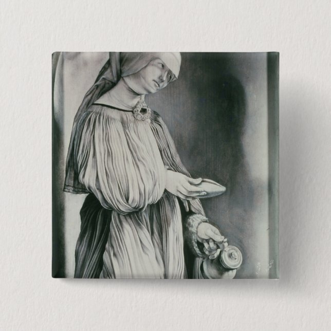 St. Elizabeth 2 Inch Square Button (Front)