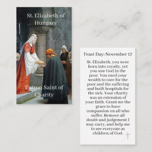 St. Elizabeth of Hungary Customizable Prayer Card